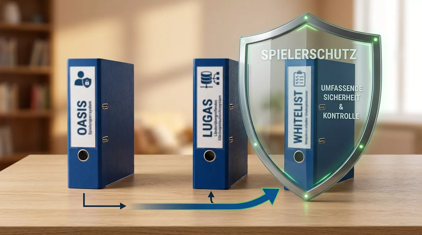 Getrennte Begriffe OASIS, LUGAS und Whitelist in einer übersichtlichen Darstellung
